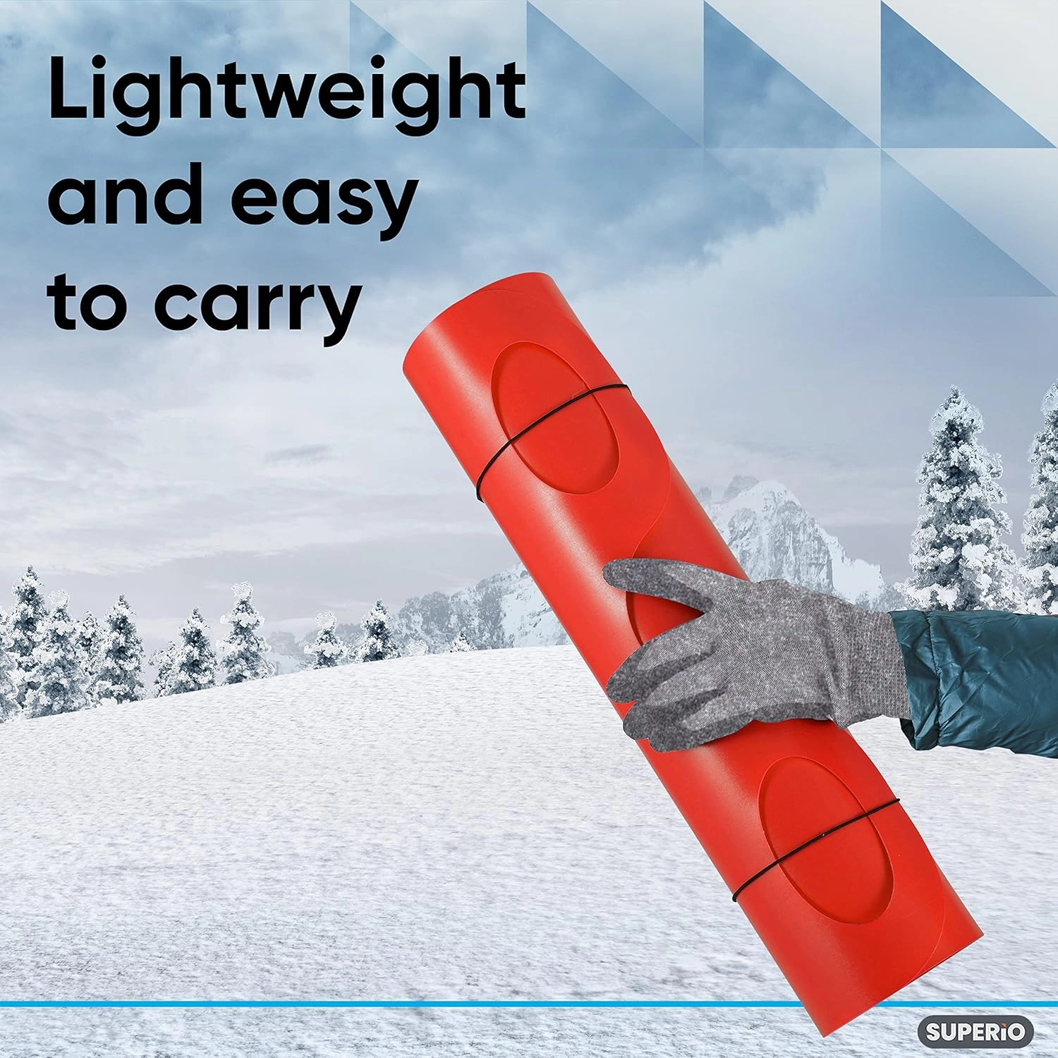 Superio Snow Slider Mat, Flexible Snow Sled Flying Carpet, Roll up Sleds for Kids 36" Lightweight Plastic Snowboard Sled-2 Pack
