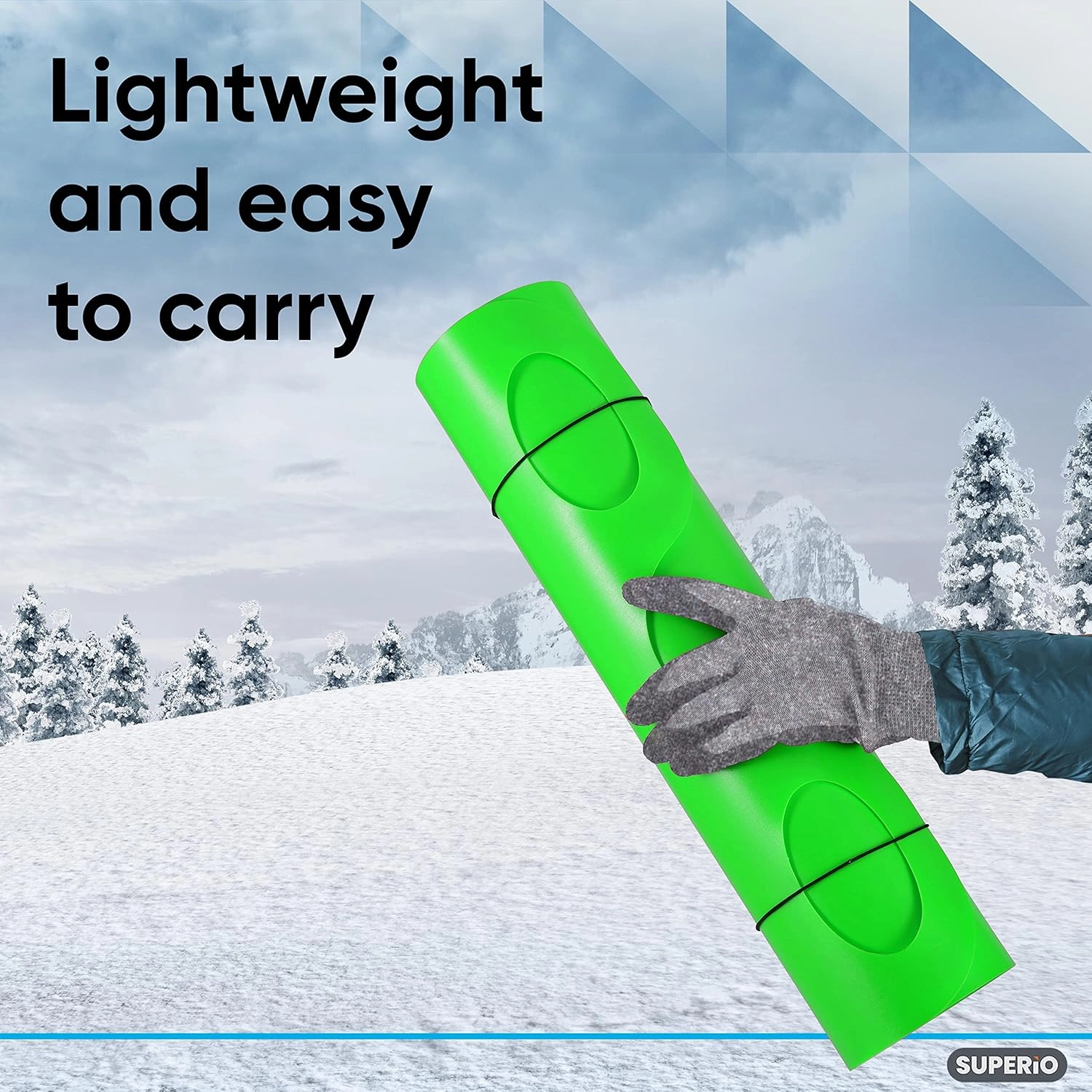 Superio Snow Slider Mat, Flexible Snow Sled Flying Carpet, Roll up Sleds for Kids 36" Lightweight Plastic Snowboard Sled-2 Pack