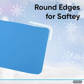 Superio Snow Slider Mat, Flexible Snow Sled Flying Carpet, Roll up Sleds for Kids and Adults Lightweight Plastic Snowboard Sled Two 36'' and Two 54'', Blue