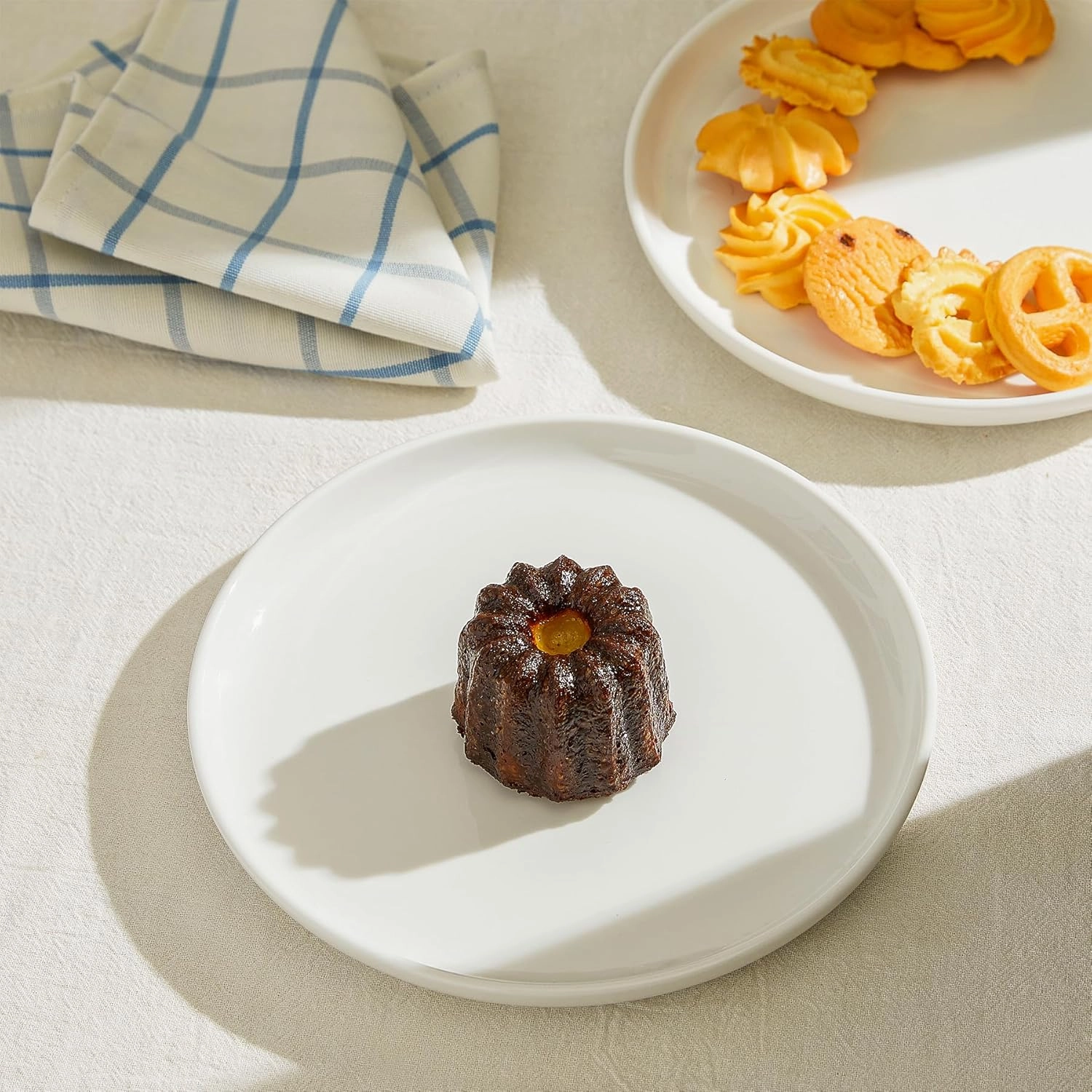 Sweese Porcelain 7.4 Inch Dessert Plates Set of 6 - White Salad Modern Appetizer Plates - Dishwasher, Microwave, Oven Safe, Smooth Glaze, Scratch Resistant
