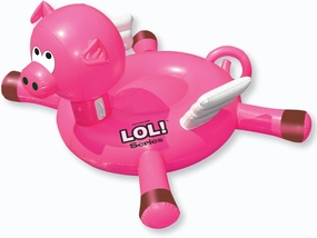 SWIMLINE ORIGINAL 90266 Giant Inflatable LOL Pig Pool Float | Oversized Ride-On Raft with Stable Legs & Wings | Loung Floatie Perfect for Parties & Cooling
