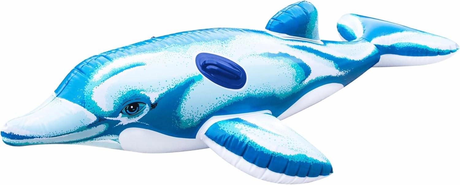 SWIMLINE Original Inflatable Dolphin Pool Float Floatie Ride-On for Swimming Pools | Large Rideable Blow Up Summer Beach Swimming Party Lounge Big Raft Tube Decoration Toys for Kids Adults