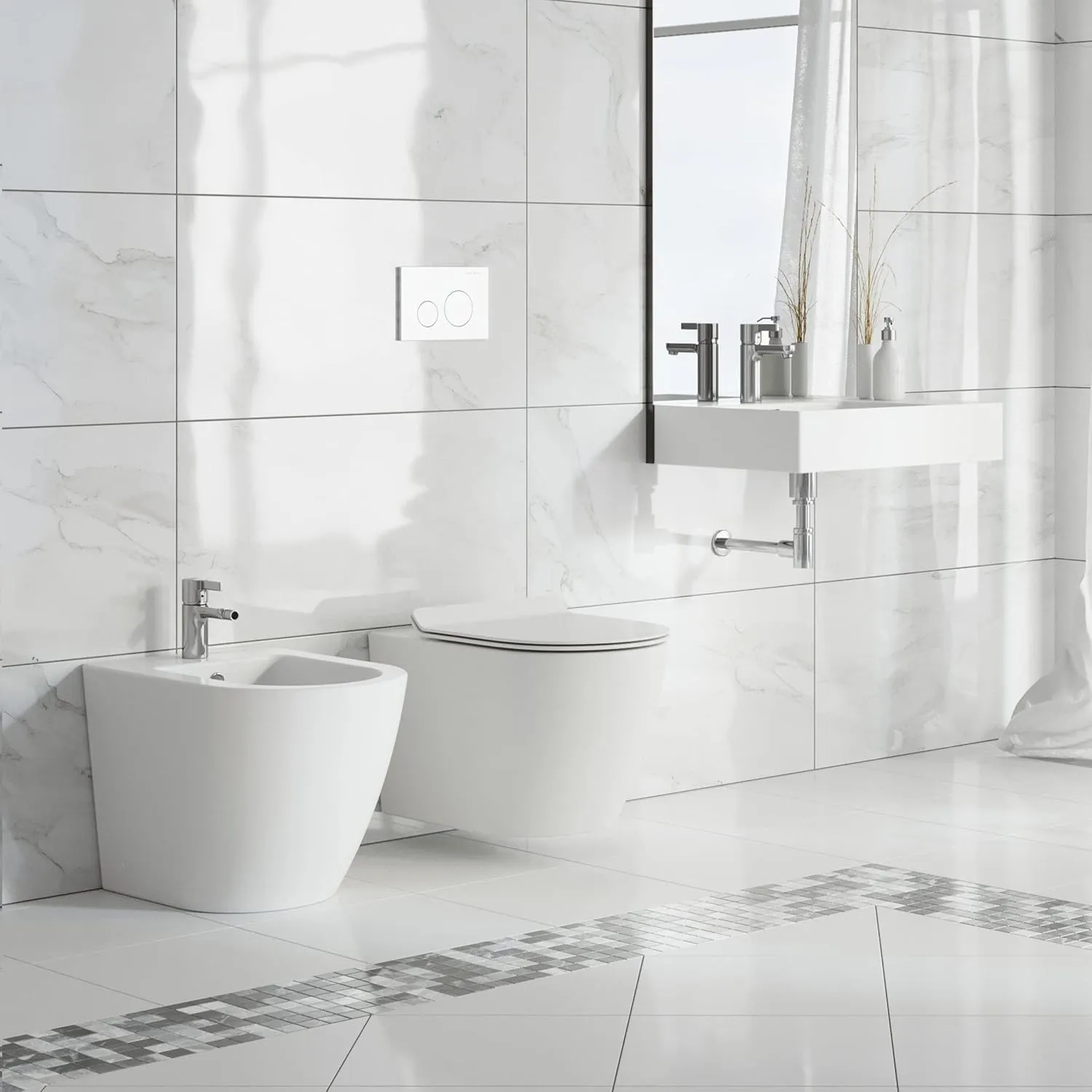 Swiss Madison Well Made Forever SM-WT449 St. Tropez Wall Hung Toilet, Glossy White