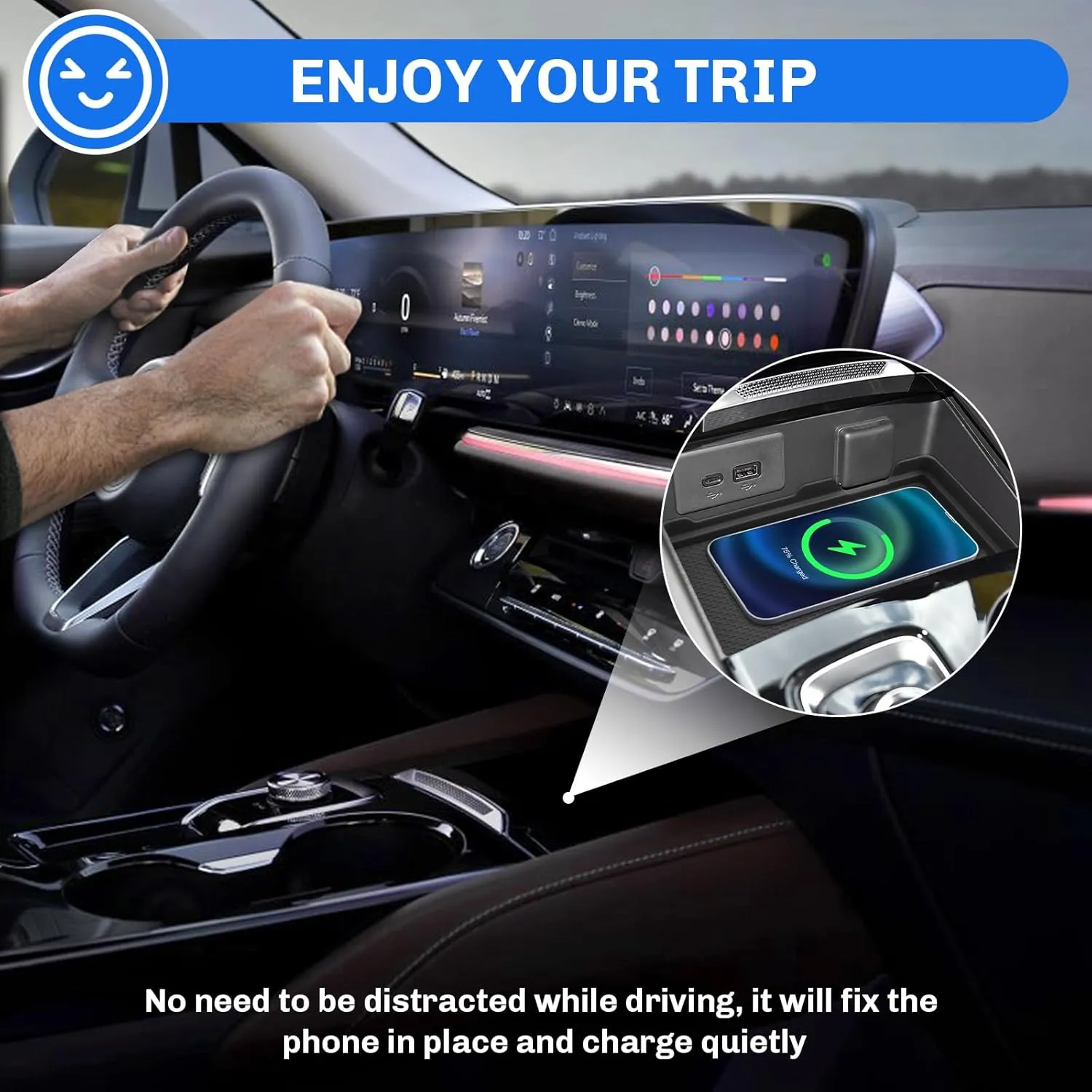 SXCY for 2024 2025 Buick Envision Center Console Inserts Liner 2024 2025 Envision Anti-dust Mats for 2024 Buick Envision Wireless Charging Mats Inserts Liner Waterproof Mats 2025 Envision Accessories