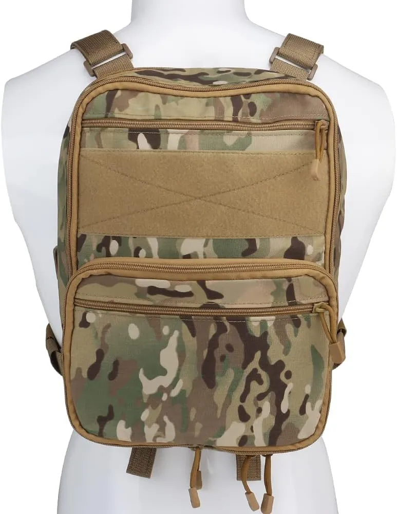 Tactical MOLLE Flatpack D3 Backpack Expansible Hydration Carrier Softback for Chest Rig Airsoft Vest