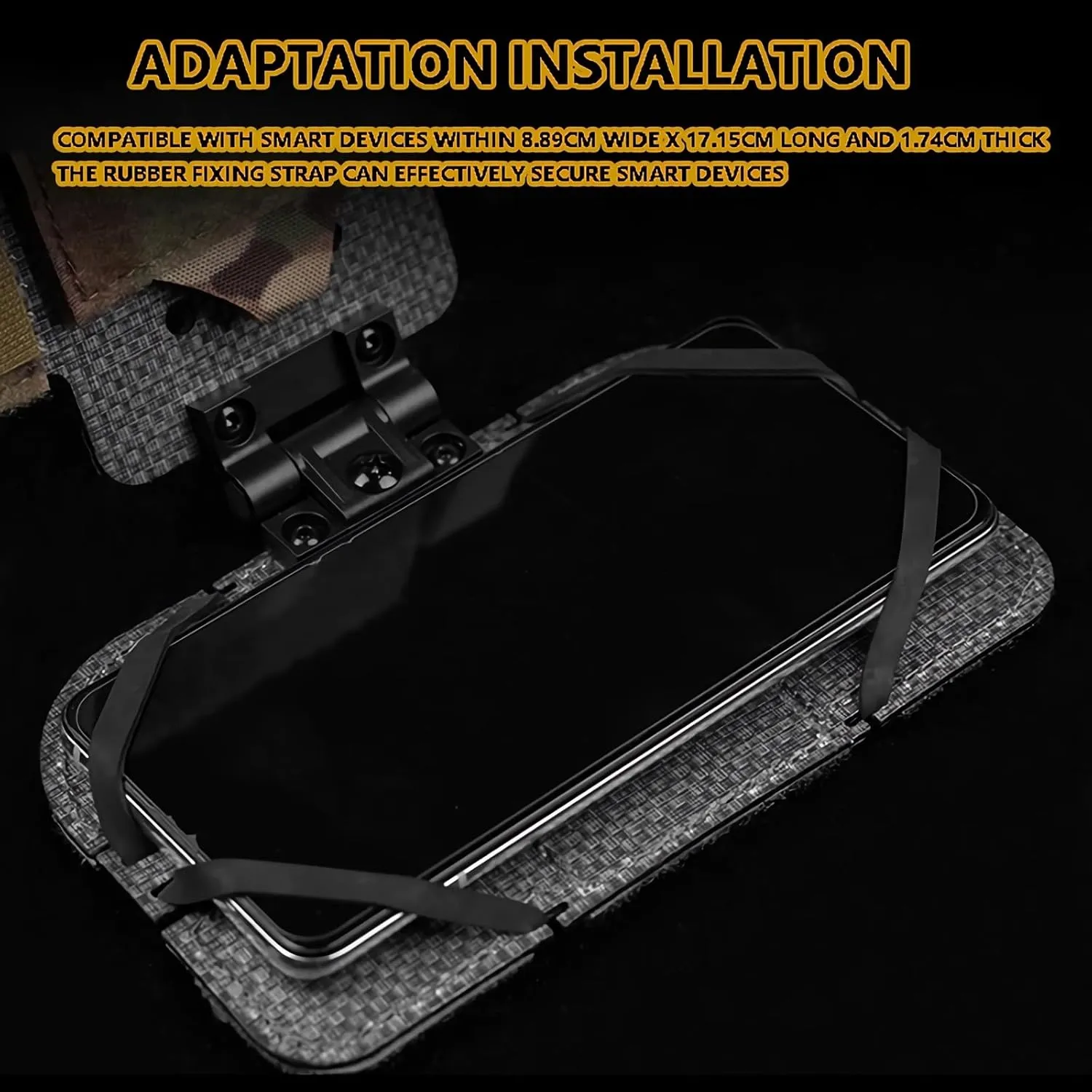 Tactical Plate Carrier MOLLE Vest Phone Holder Outdoor Lightweight Navigation Board，Wide Angle Foldable Phone Holder Chest Rig Hovering Mount for 15 Pro