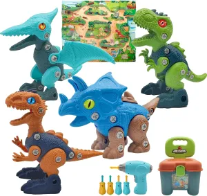 Take Apart Dinosaur Toys for Kids Boys Age 6 7 8 9 10 11 12  Year Old, Construction Building Kits with Drill,Educational Play Set