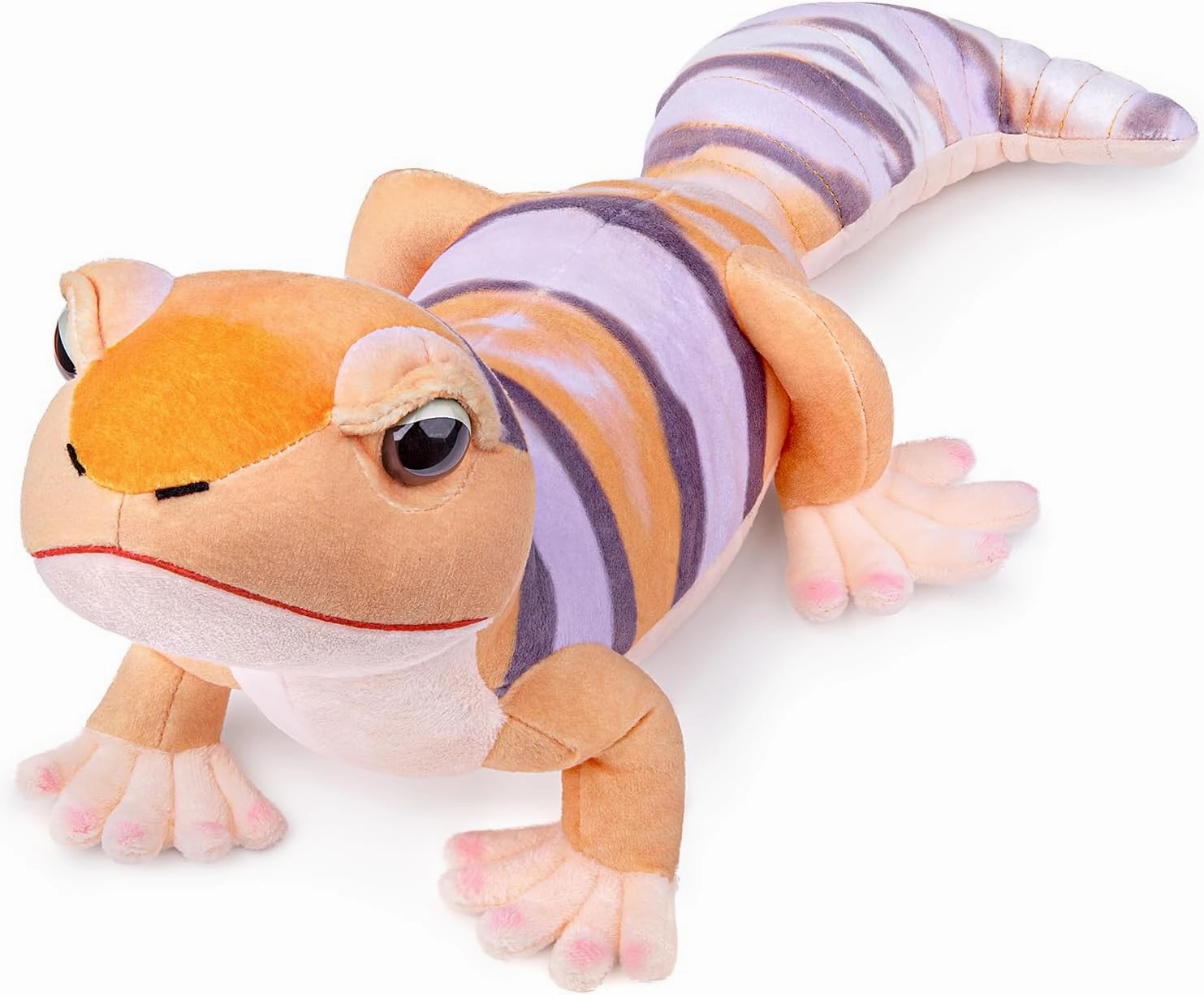 Tangerine Tremper Albino Leopard Gecko Plush, Lifelike 17inch Geckos Lizard Stuffed Animal, Simulation Leopard Plushie Animals Toys Model Dolls Gifts for Kids