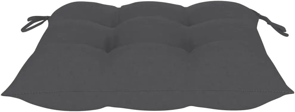 Teak Wood Patio Chairs with Anthracite Cushions 2-Piece Set, Stackable Outdoor Furniture for Garden Backyard Poolside, Durable Water-Resistant Lounge Chairs