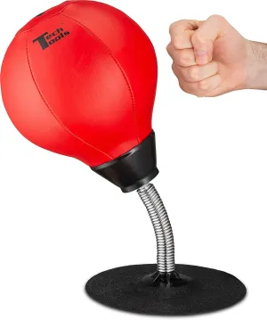 Tech Tools Desktop Punching Bag - Suctions to Your Desk, Cool Gadgets for Office, Gag Gifts for Boss or Coworker, Heavy Duty Stress Relief Boxing Bag