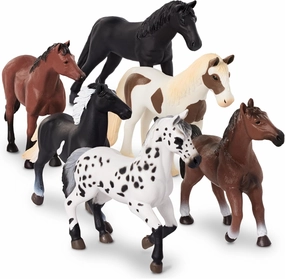 Terra by Battat – 6 Pcs 6" Horse Figurines – Horse Toy Set – Realistic Plastic Animal Figurines – Collectible Horse Gift for Kids 3  – Party Decorations
