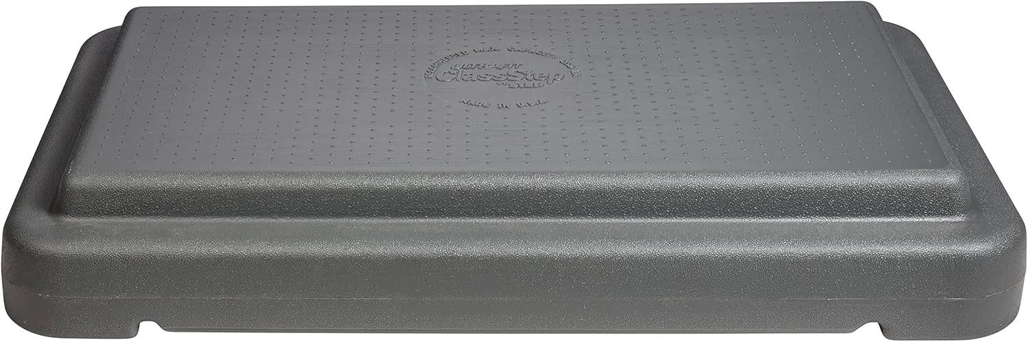 The Step (Made in USA) 4 Inch Stackable Aerobic Exercise Platform (Grey) with Non-Slip Surface and Nonskid Feet to Prevent Sliding