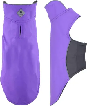 The Worthy Dog Apex Dog Jacket Wind and Water Resistant All-Weather Fleece Lined Nylon Winter Coat for Dogs with Reflective Trim, Purple, 26"-26