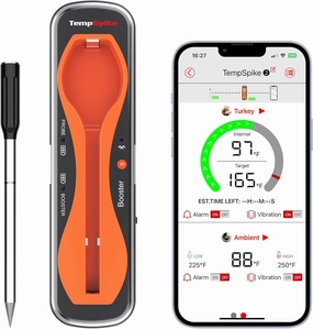 ThermoPro TempSpike 500 ft Wireless Meat Thermometer Digital, Bluetooth Meat Thermometer for Beef Lamb Chicken, Smoker Acccessories for Rotisserie Sous Vide BBQ Oven Air Fryer Fathers Day Gift for Him