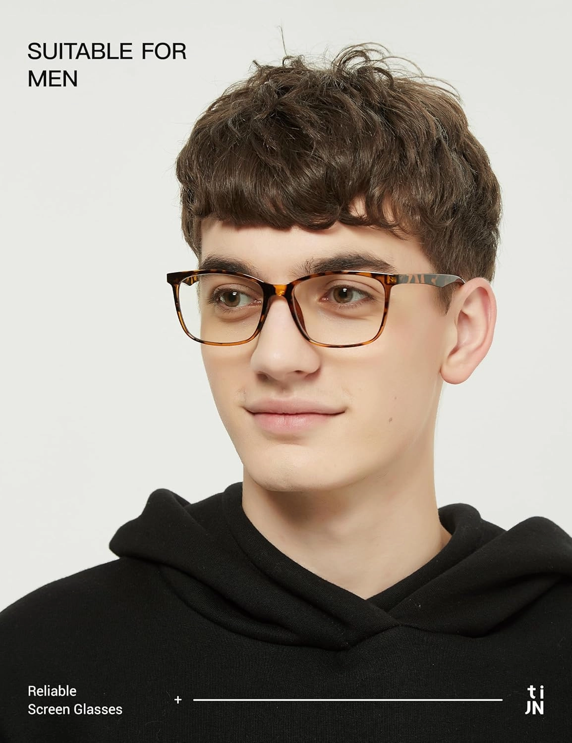 TIJN Blue Light Blocking Glasses for Women Men TR90 Frame Square Nerd Eyeglasses Anti Blue Ray Computer Screen Glasses