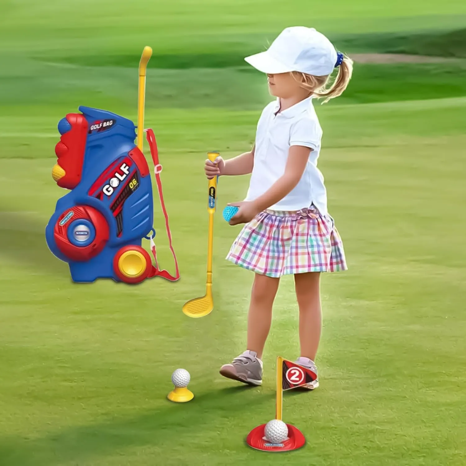 Toddler Golf Set - Kids Toy Golf Set | Portable Golf Club Set, Children's Trolley Box, Sports Toy for Children Backyard Garden Lawn Home Indoor Birthday Party Christmas Girl Training Play