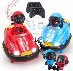 Toddler Remote Control Car for Kids, 2pk RC Ejecting Bumper Car, Boys Remote Control Car Set with Music and LED Lights, Bumper Car Toy of 2 Pcs Birthday Gifts for 12  Months Toddler Girls Boy Toys