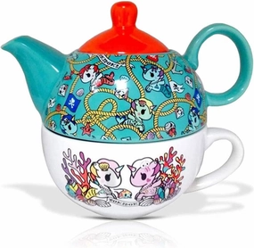 Toki Doki Decorative Ceramic Teapot Set, 11oz, By JustFunky