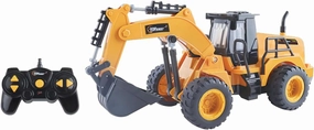 Top Race 5 Channel Fully Functional Rc Excavator Remote Control Construction Vehicles Kids Size Designed for Small Hands - Rc Construction Vehicles (Excavator)