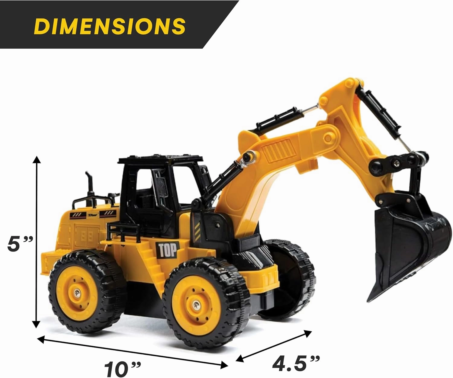 Top Race 5 Channel Fully Functional Rc Excavator Remote Control Construction Vehicles Kids Size Designed for Small Hands - Rc Construction Vehicles (Excavator)