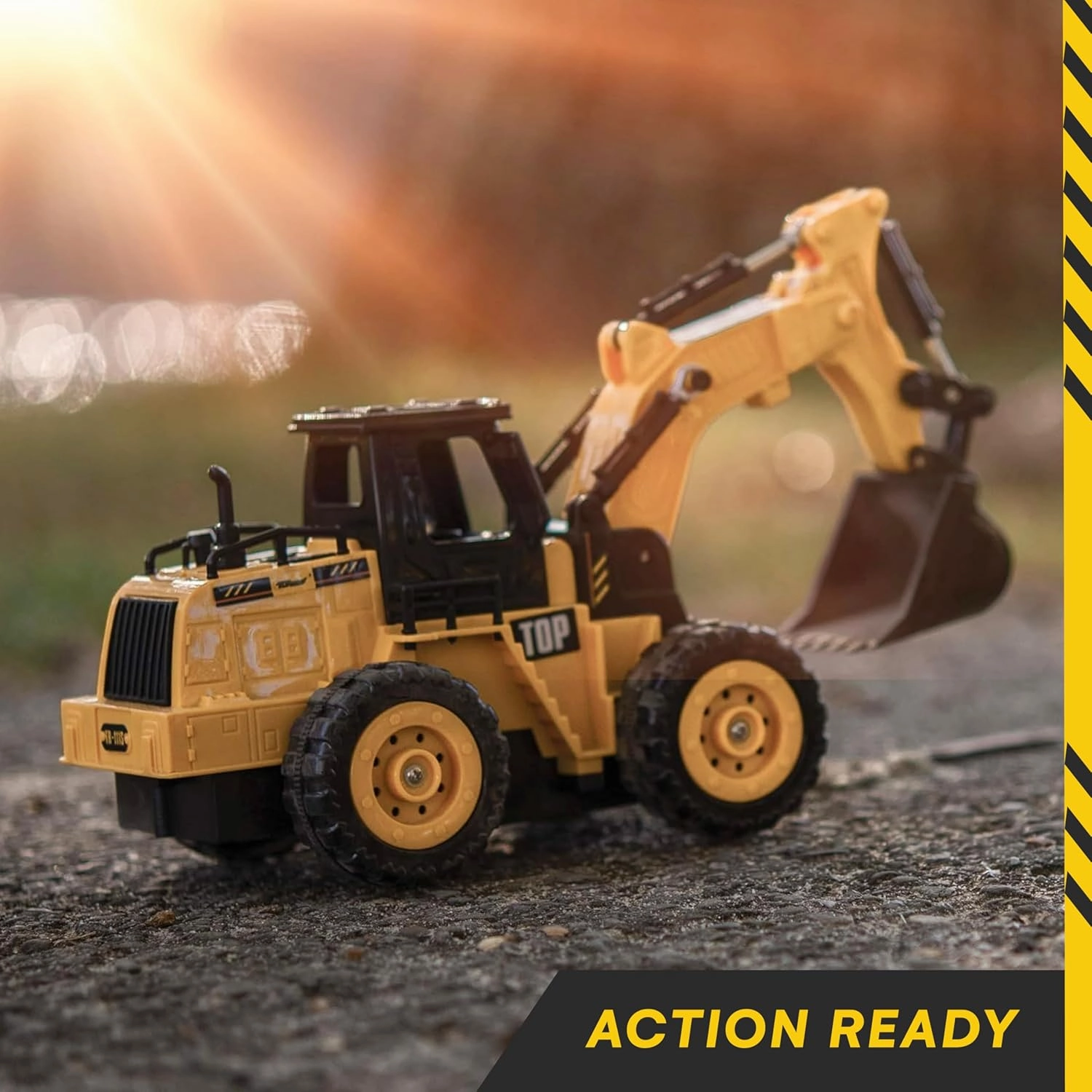 Top Race 5 Channel Fully Functional Rc Excavator Remote Control Construction Vehicles Kids Size Designed for Small Hands - Rc Construction Vehicles (Excavator)