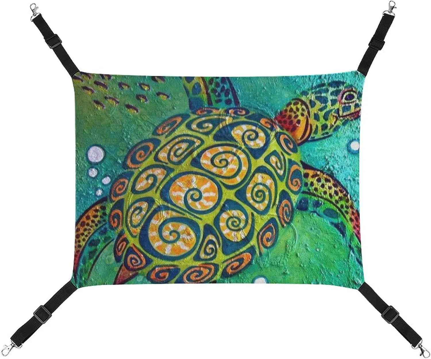 Tortoise Sea Turtle Cat Hanging Hammock Soft Breathable Pet Cage Dog Hammock with Adjustable Straps and Metal Hooks