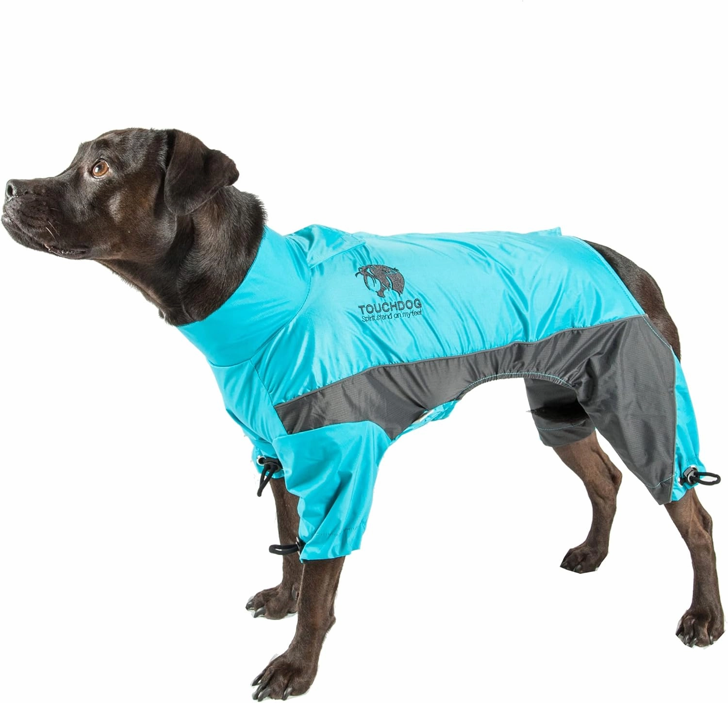 TOUCHDOG 'Quantum-Ice' Full Body Bodied Adjustable and 3M Reflective Pet Dog Coat Jacket w/ Blackshark Technology, X-Large, Ocean Blue, Grey