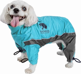 TOUCHDOG 'Quantum-Ice' Full Body Bodied Adjustable and 3M Reflective Pet Dog Coat Jacket w/ Blackshark Technology, X-Large, Ocean Blue, Grey
