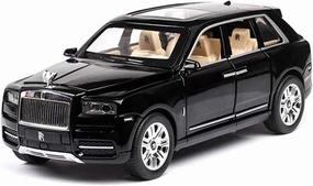 Toy car Model 1/24 for Rolls Royce Cullinan SUV Car Model Alloy Die Cast Toy Sound Light Toys Vehicle (Color : Black)