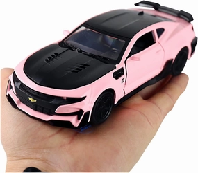 Toy car Model 1/32 Die Cast Sport Car Size 16Cm Metal Body 4 Open Doors Collective Excellent Toy (Color : Pink)