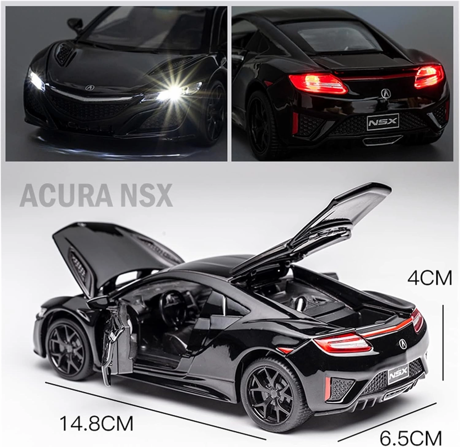 Toy car Model 1:32 for Acura NSX Alloy Sports Car Diecasts Toy with Sound and Light Collection Toy Gift (Color : C3)