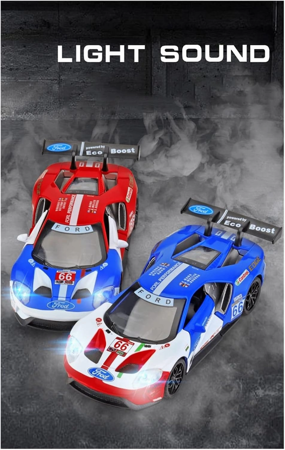 Toy car Model 1:32 for Ford GT Le Mans V8 Race Car Alloy Car Model Diecasts Toy with Light Sound Toys for Children (Color : D4)