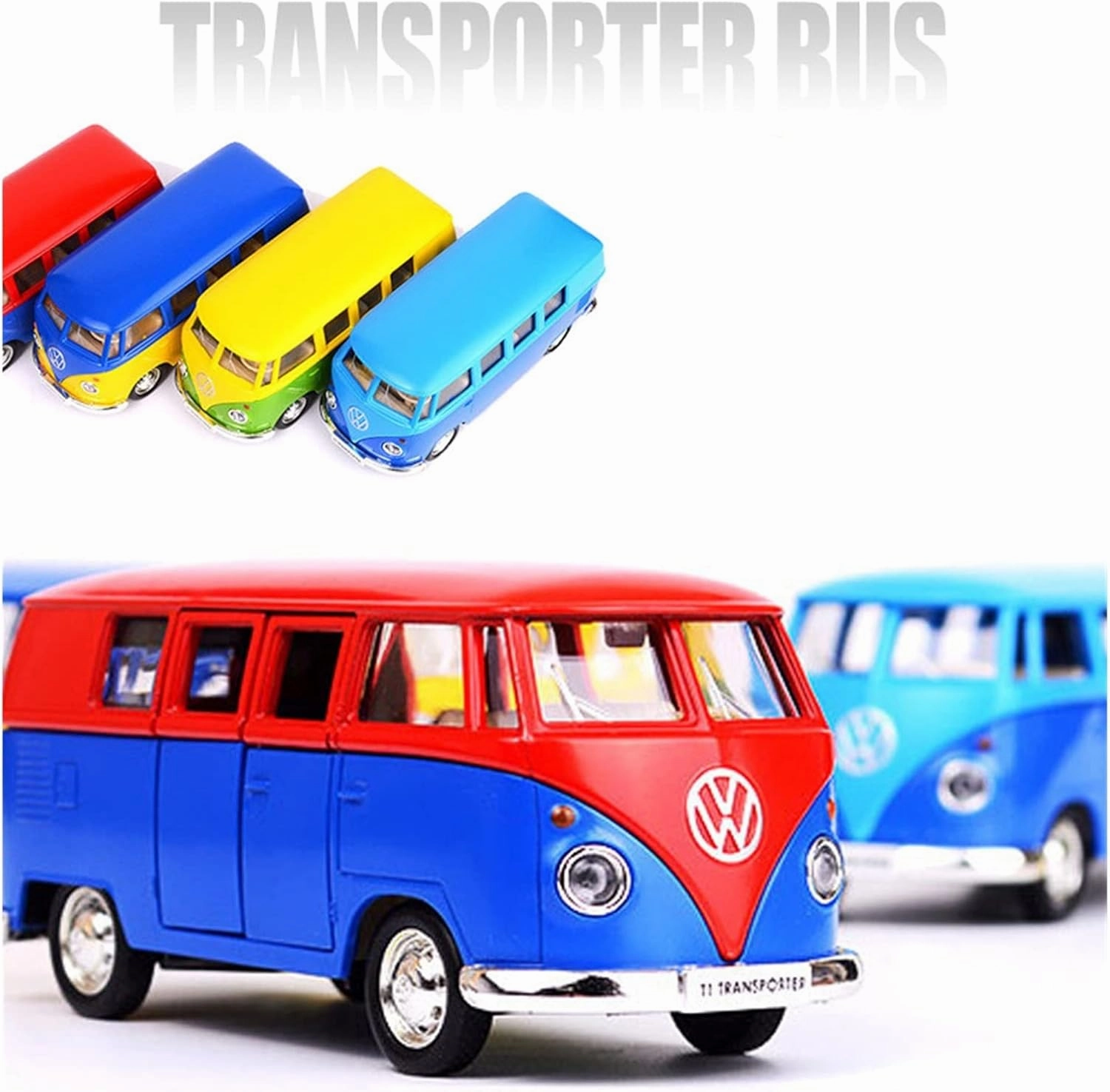 Toy car Model 1/36 for Volkswagens T1 Alloy Bus Car Model Diecast Toy High Simulation Collection Toys Gift (Color : G7)
