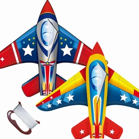 TOY Life Kites for Kids Ages 4-8, Plane Kite, Easy to Fly Large Fighter Jet Kite for Outdoor Fun, Durable Ripstop Fabric with 300ft String