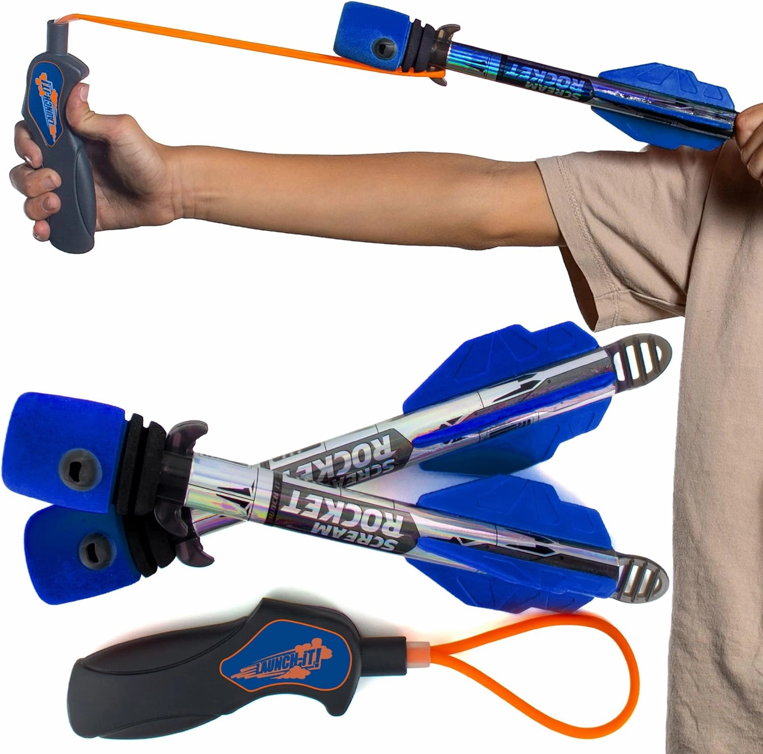 Toy Rocket Launcher for Kids: Best Outdoor Toys Slingshot Rockets Launchers Air Foam Rockets Games for Boys & Girls All Ages. Party Favor Beach Games & Great Gifts for Ages 8 9 10 11 & Up