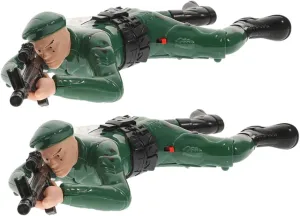 Toyvian 2pcs Soldier Crawling Soldier Army Crawling Soldier Action Figures for Army Men Soldiers Crawling Plaything Construction Green Plastic