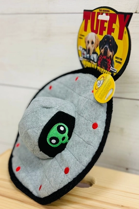 Tuffy Alien UFO, Durable Squeaky Dog Toy