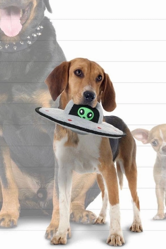 Tuffy Alien UFO, Durable Squeaky Dog Toy
