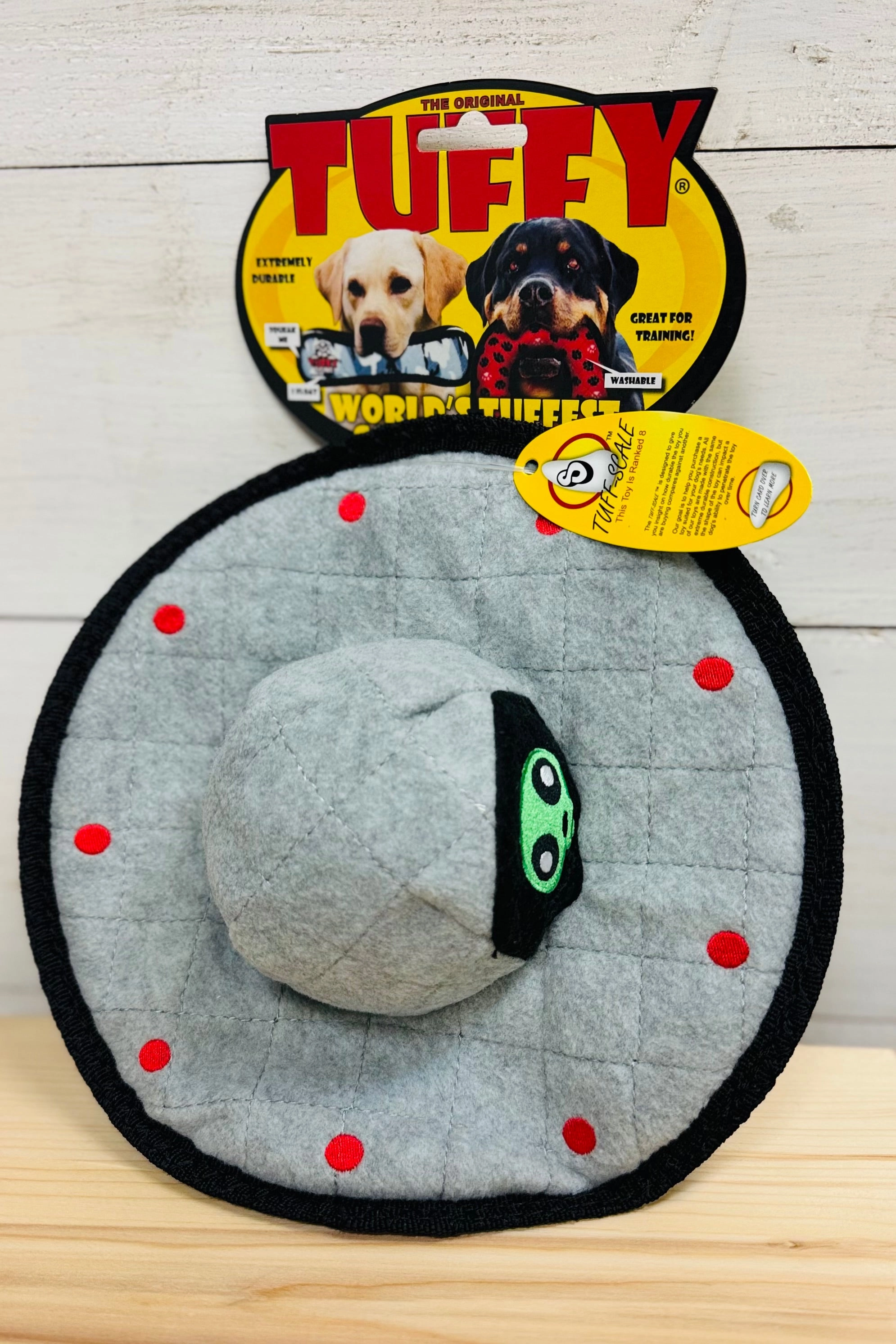 Tuffy Alien UFO, Durable Squeaky Dog Toy