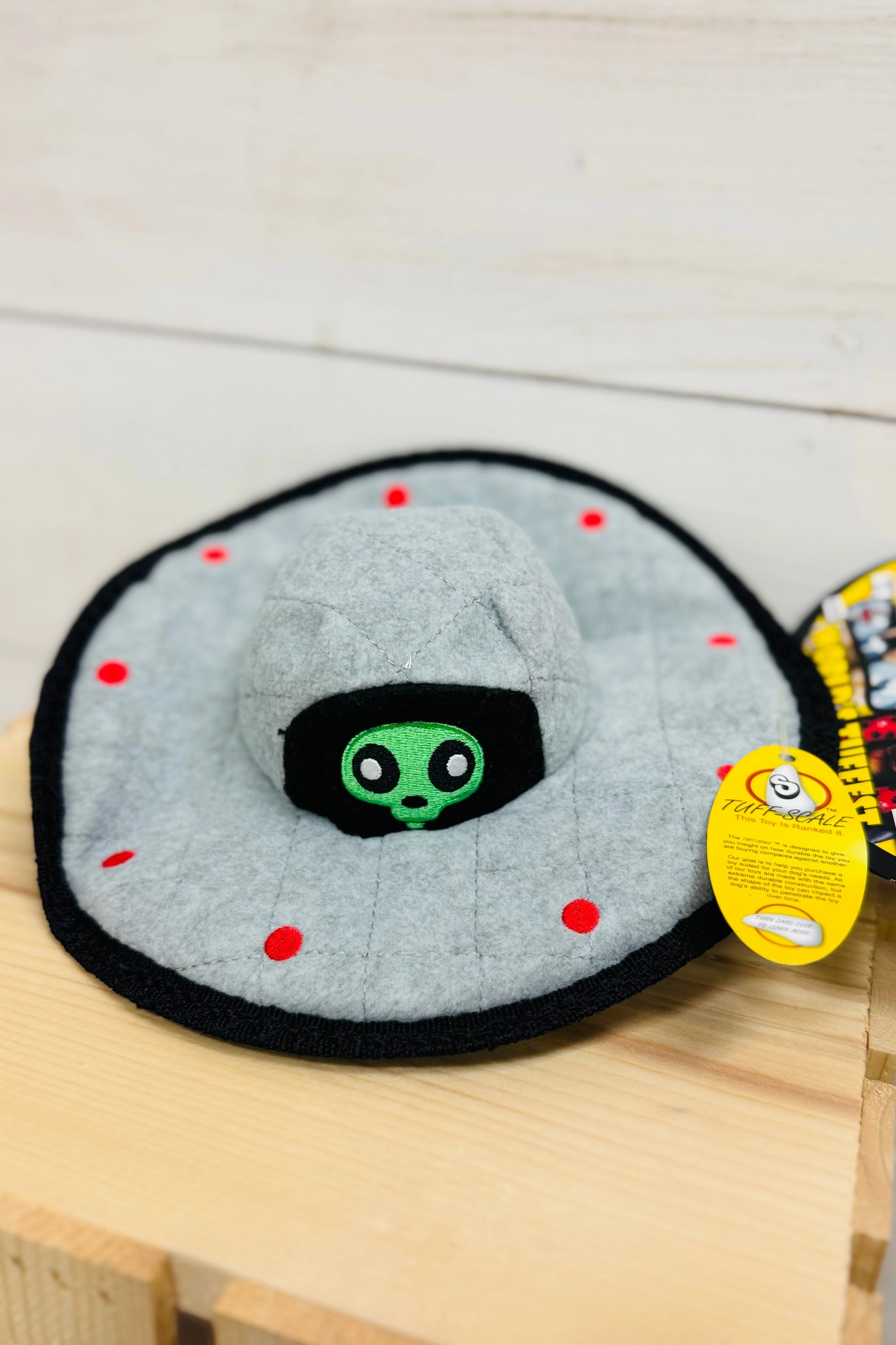 Tuffy Alien UFO, Durable Squeaky Dog Toy