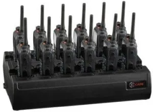 Twelve Bay Rapid Desk Charger for Shinwa SH502P Rechargeable Two Way Radio (Built-in Power Supply)