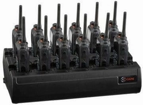 Twelve Bay Rapid Desk Charger for Kenwood KNB-17H Rechargeable Two Way Radio (Built-in Power Supply)