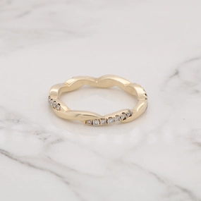 Twist Diamond Stackable Ring