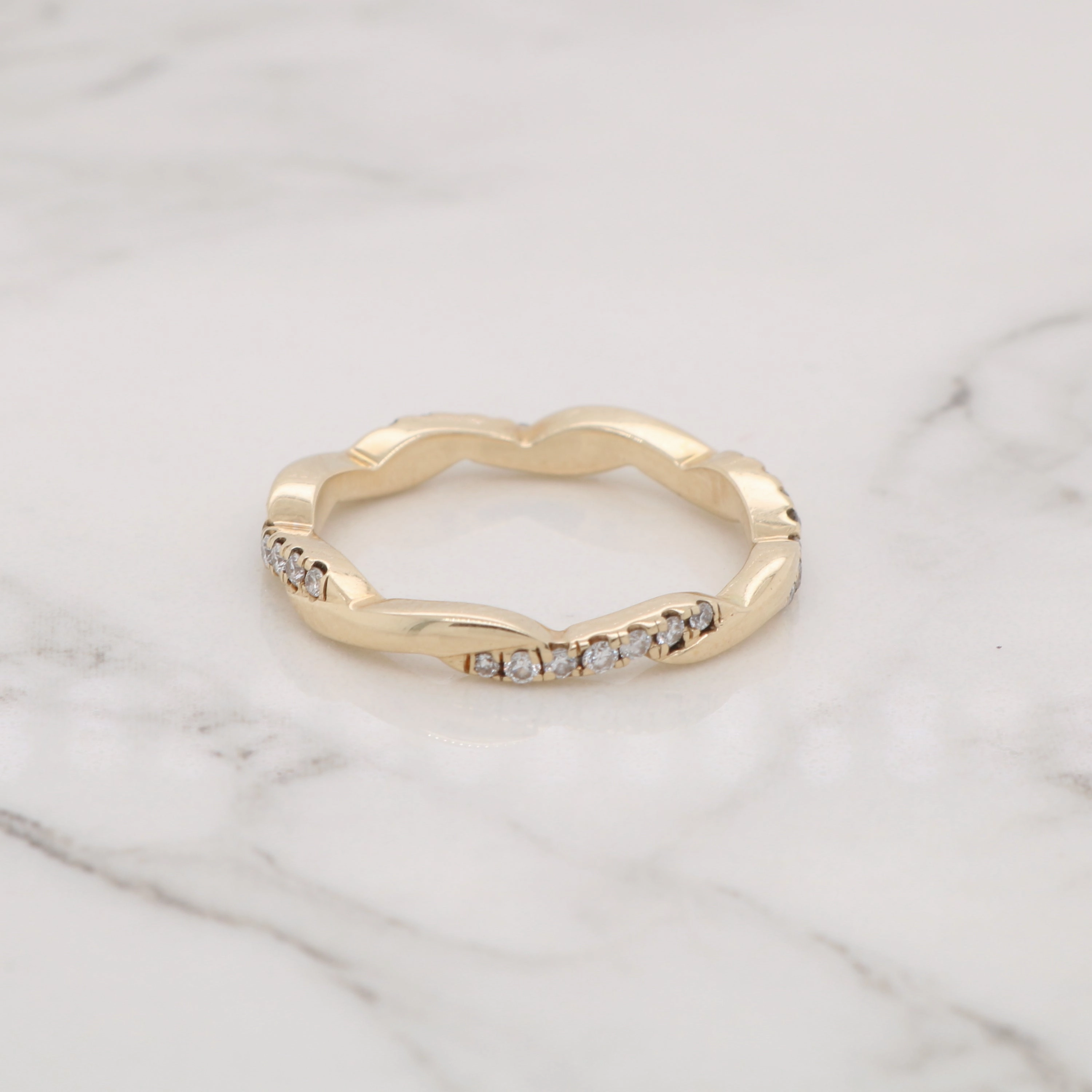 Twist Diamond Stackable Ring