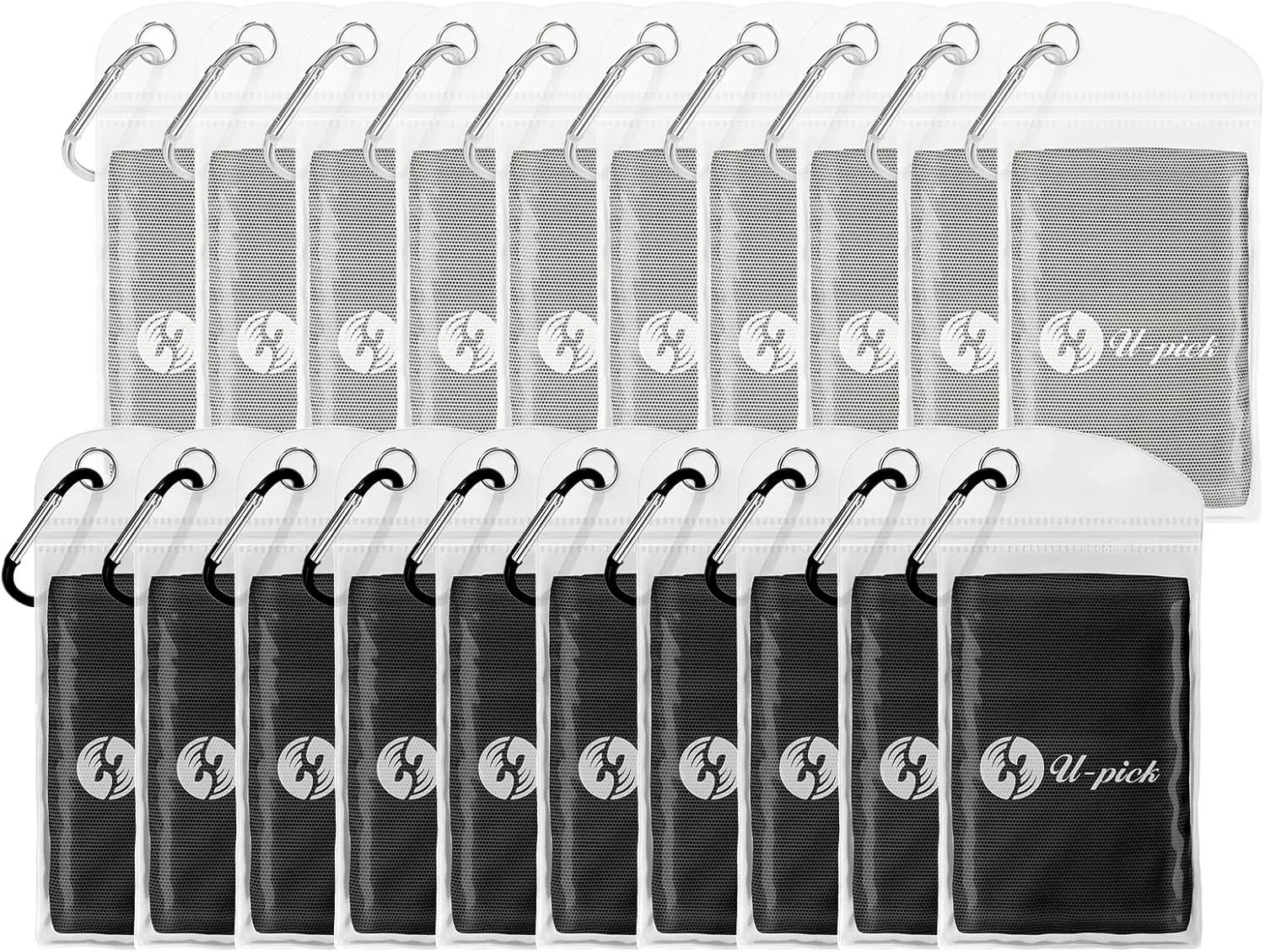 U-pick 20 Packs Cooling Towels for Hot Weather（40"x12", Instant Cooling Face Neck Rags, Chilly Breathable Cool Towels for Gym, Yoga, Golf, Workout, Camping, Travel, Theme Parks & More Activities
