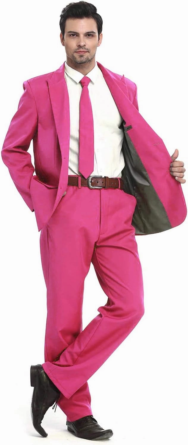 U LOOK UGLY TODAY Men's Party Suit Solid Color Prom Suit for Themed Party Events Clubbing Jacket with Tie Pants