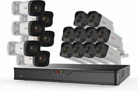 Ultra 16Ch. 4TB HDD 4K IP NVR Surveillance System - Fixed Lens 16 x 1080p IP Bullet Cameras - Remote Access via Smart Phone, Tablet, PC & MAC
