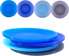 Unbreakable Plastic Dinner Plates set of 12 - Lightweight Reusable 10 inch Plates, BPA Free Dishwasher Safe & Microwaveable and Healthy for Kids Children Adult and Toddler