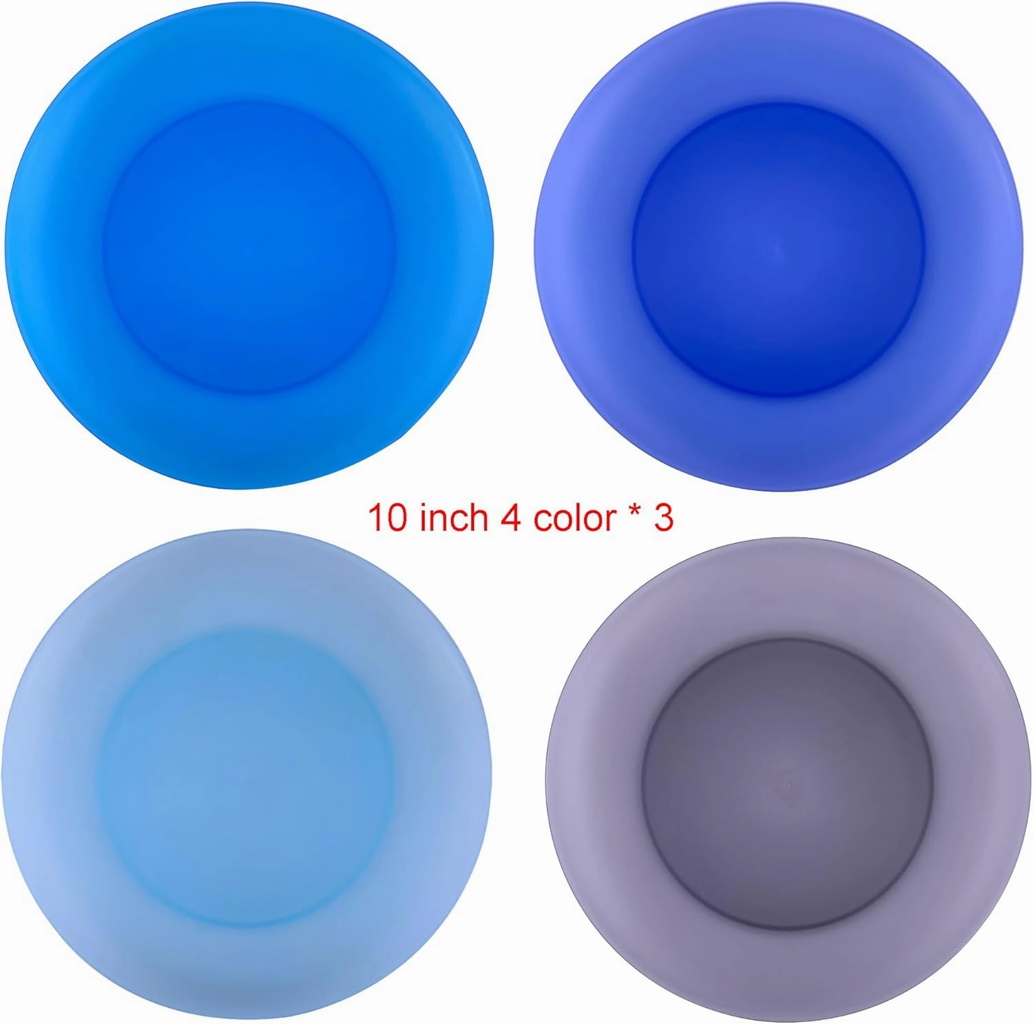 Unbreakable Plastic Dinner Plates set of 12 - Lightweight Reusable 10 inch Plates, BPA Free Dishwasher Safe & Microwaveable and Healthy for Kids Children Adult and Toddler