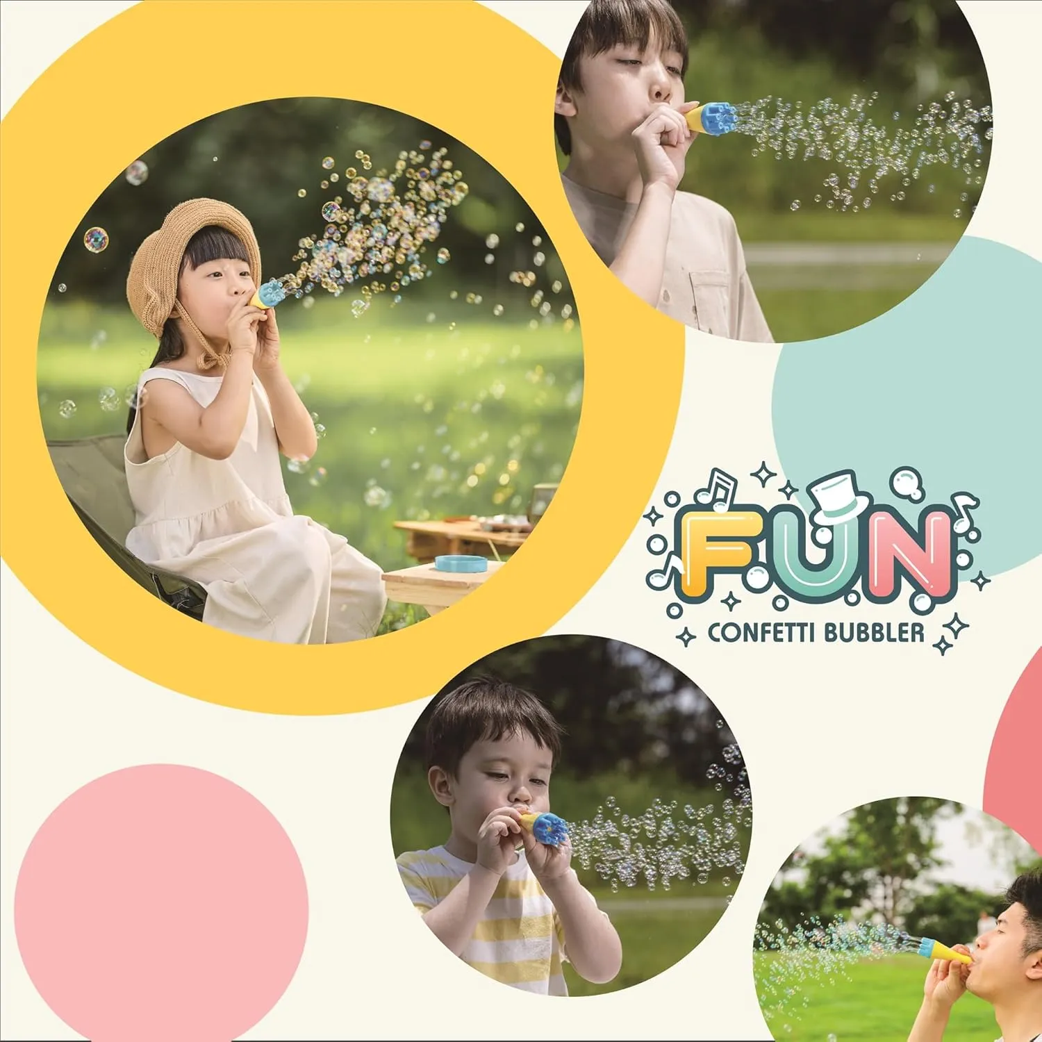 Uncle Bubble Blower for Kids and Toddlers, Uncle Bubble Mini Bubble Blower Makes Thousands of Bubbles Ease, Durable Outdoor Toy